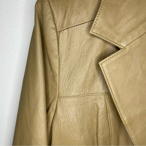Newport News Vintage Tan Leather Jacket Size 12 - Picture 5 of 5